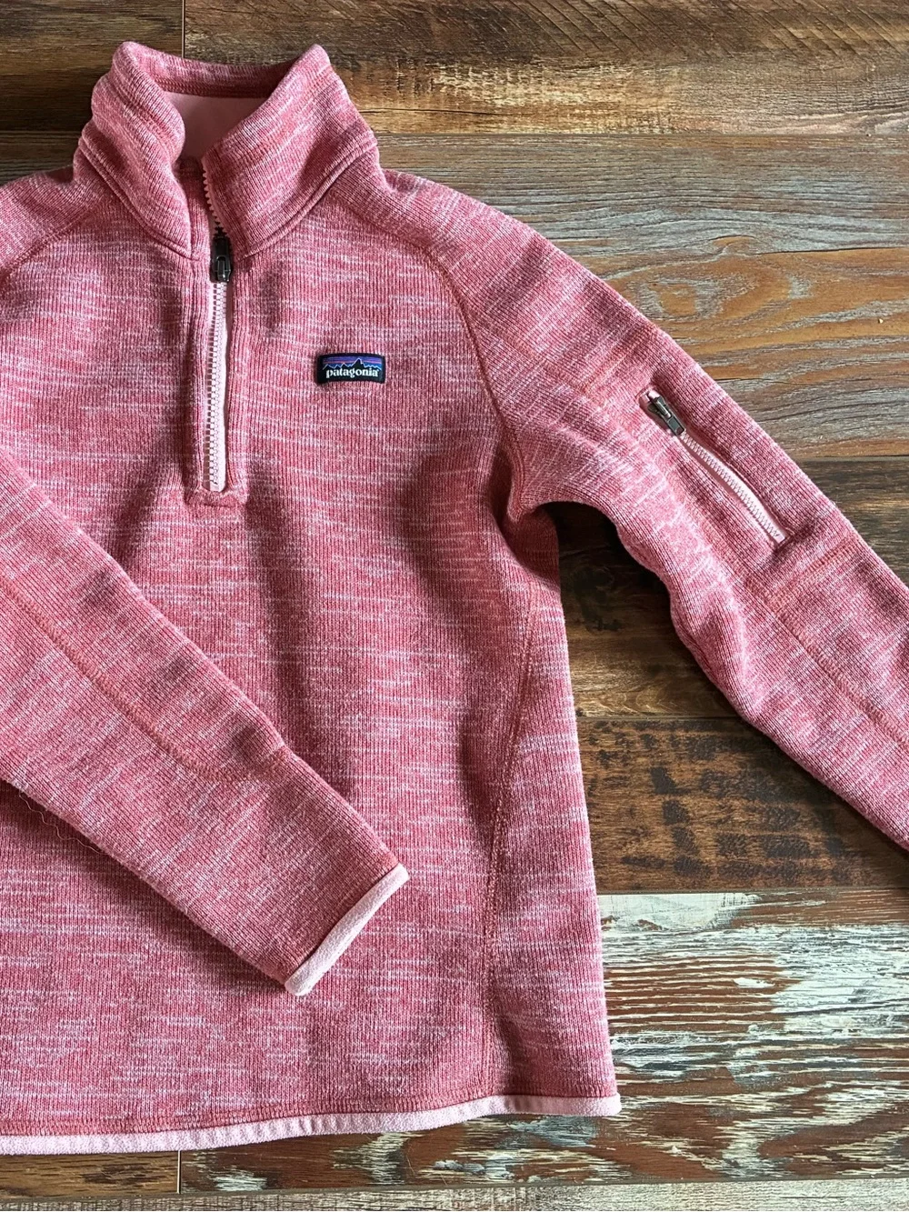 Patagonia Girls  Pink Quarter-Zip Sweater